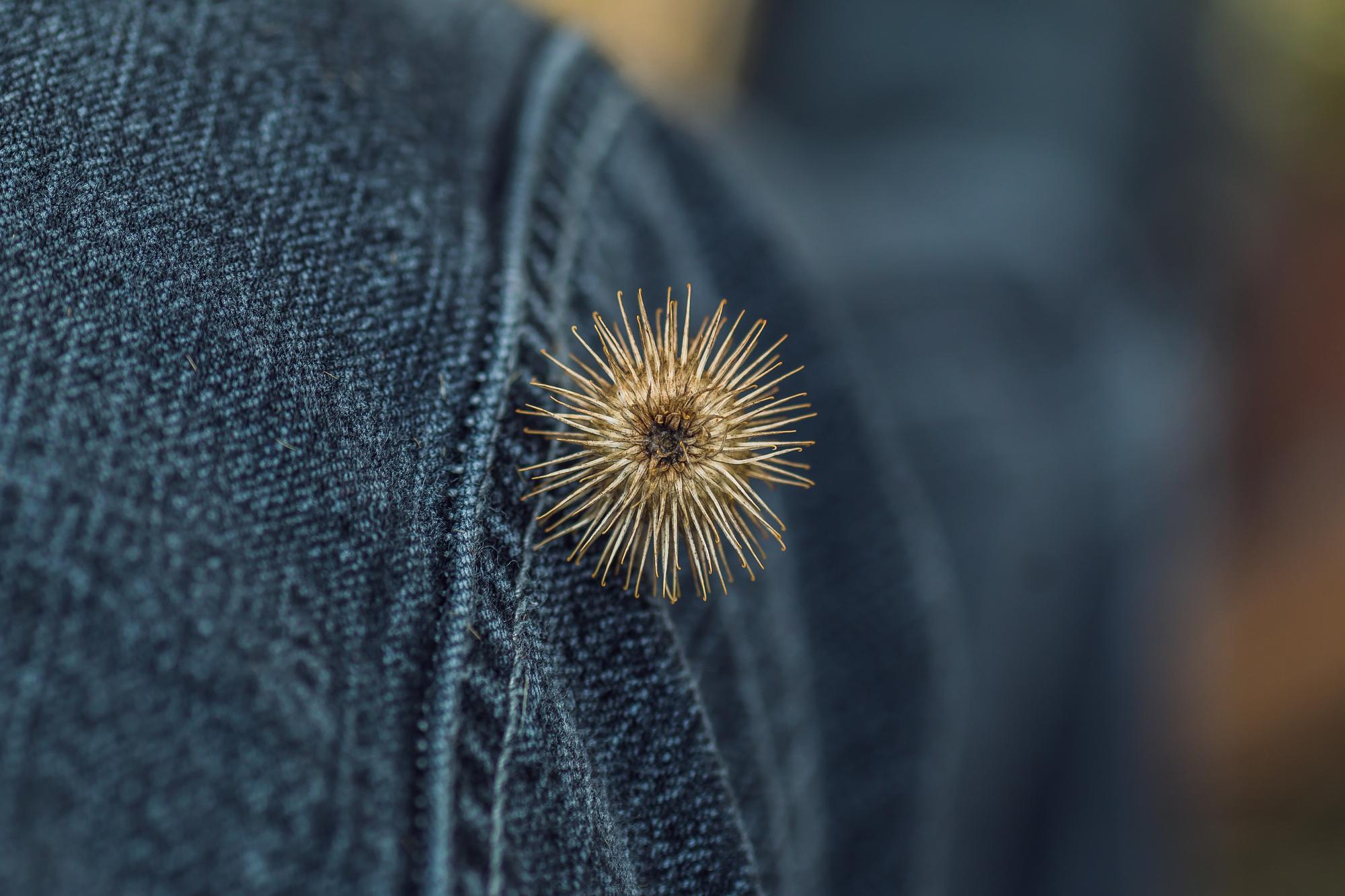 Embroidered patch with metallic thread on jacket